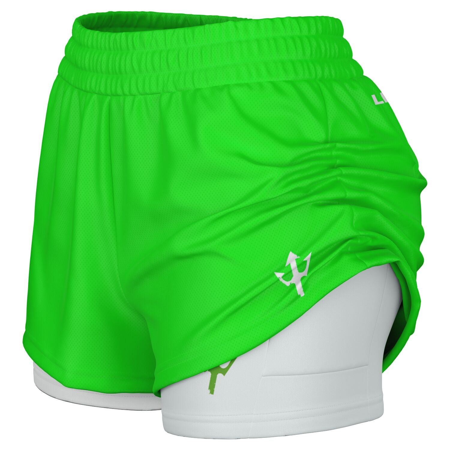 Women's LifeBy Viper Green 2-in-1  Sports Shorts - LifeBy Fitness