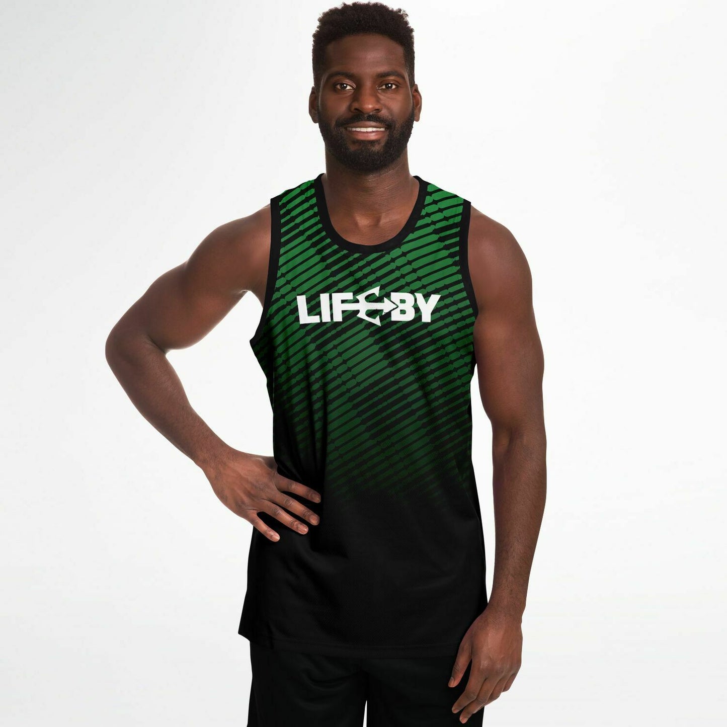 LifeBy Green Faded Basketball Jersey - LifeBy Fitness