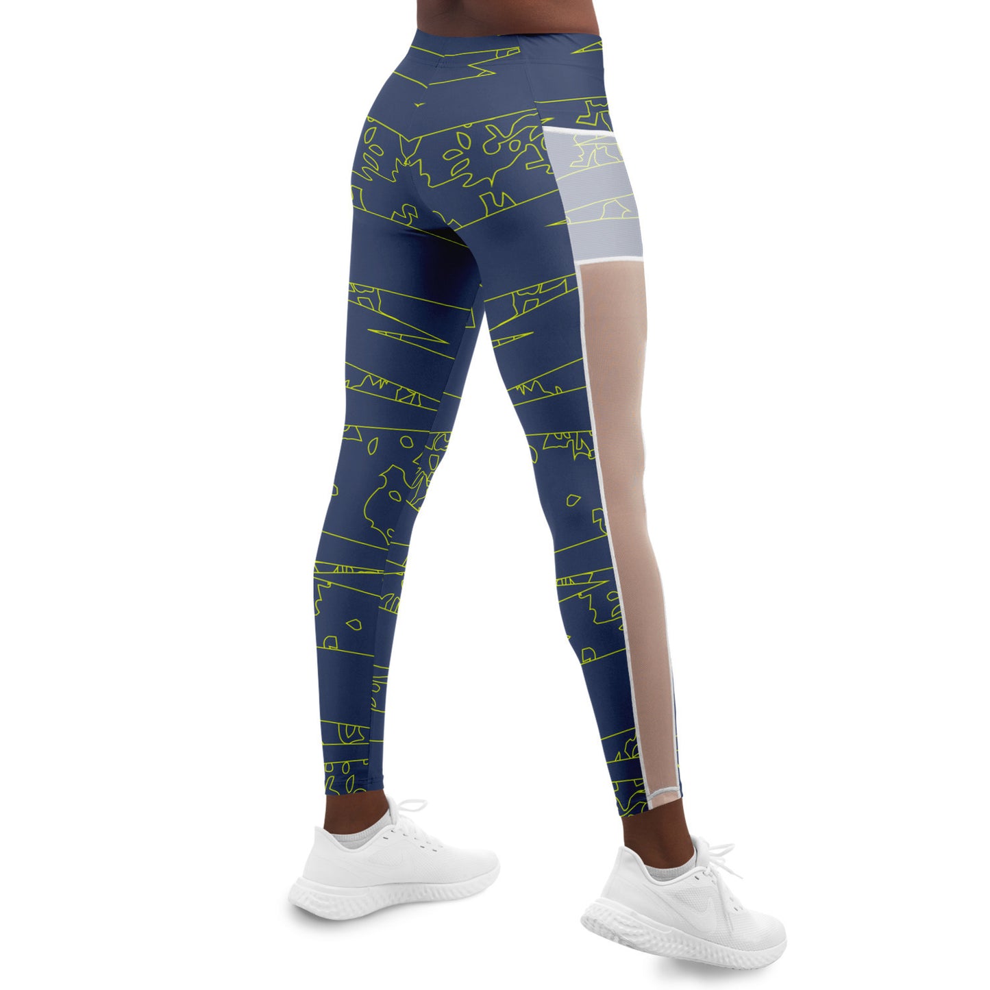 Women's LifeBy Yellow Lines Mesh Pocket Legging