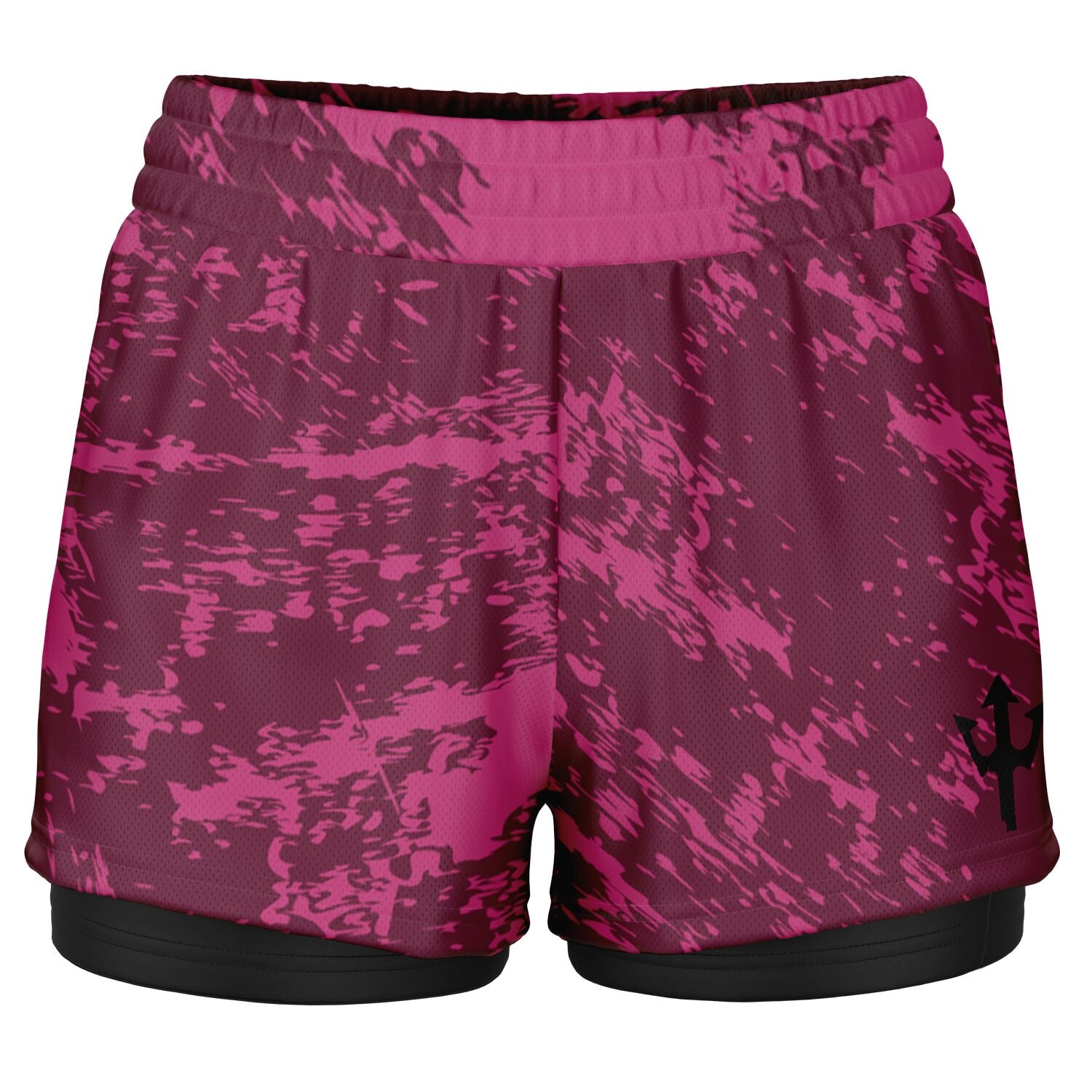 Women's LifeBy Pink Swirl 2-in-1  Sports Shorts - LifeBy Fitness