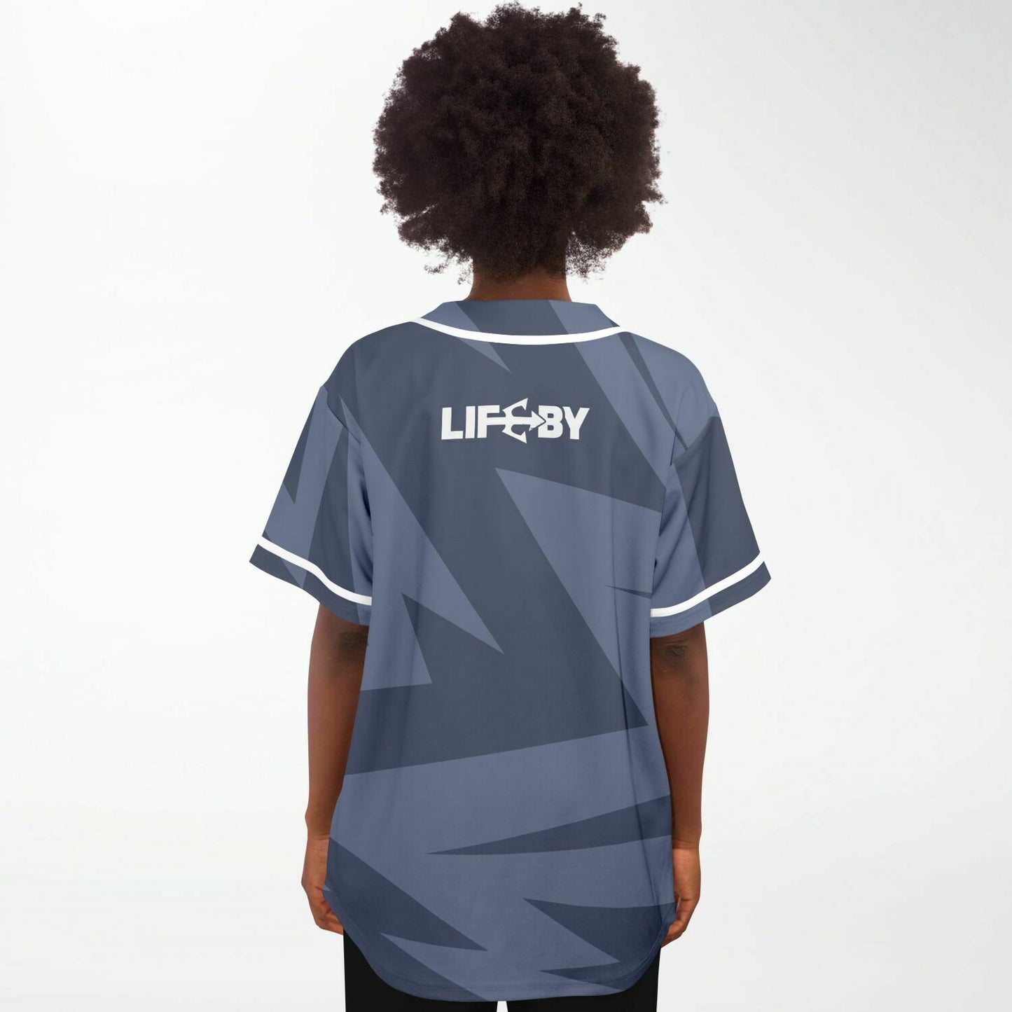 LifeBy Blue Abstract Baseball Jersey