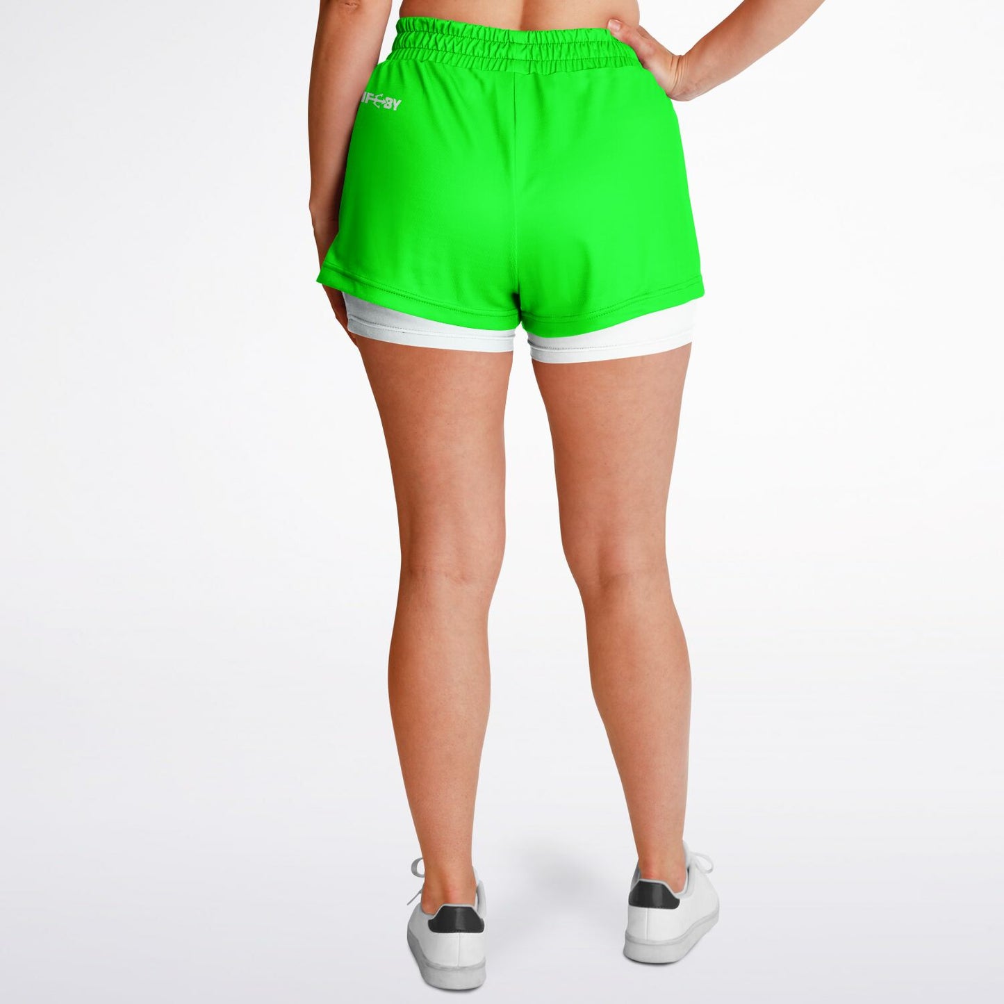 Women's LifeBy Viper Green 2-in-1  Sports Shorts - LifeBy Fitness