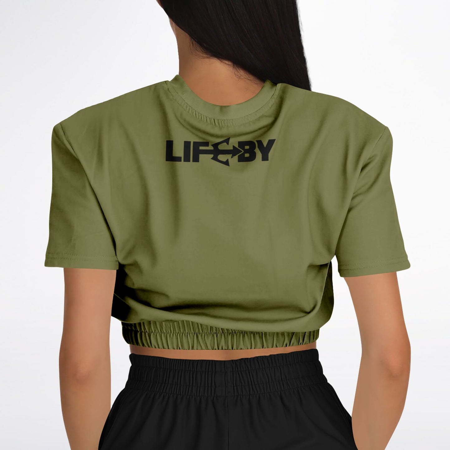 Women's LifeBy Khaki Athletic Cropped Sweatshirt - LifeBy Fitness