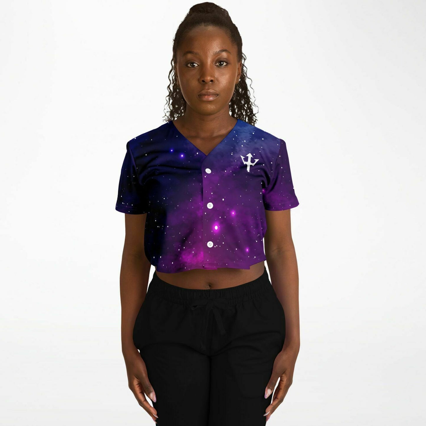 Women's LifeBy Night Sky Cropped Baseball Jersey - LifeBy Fitness