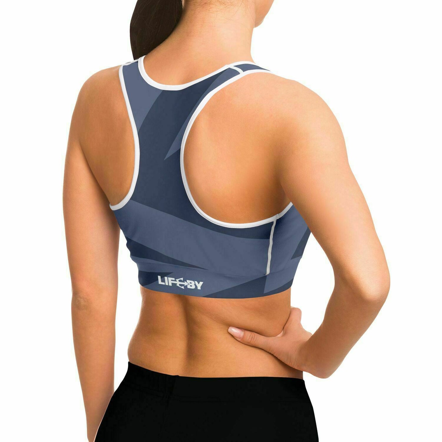 LifeBy Blue Abstract Sports Bra