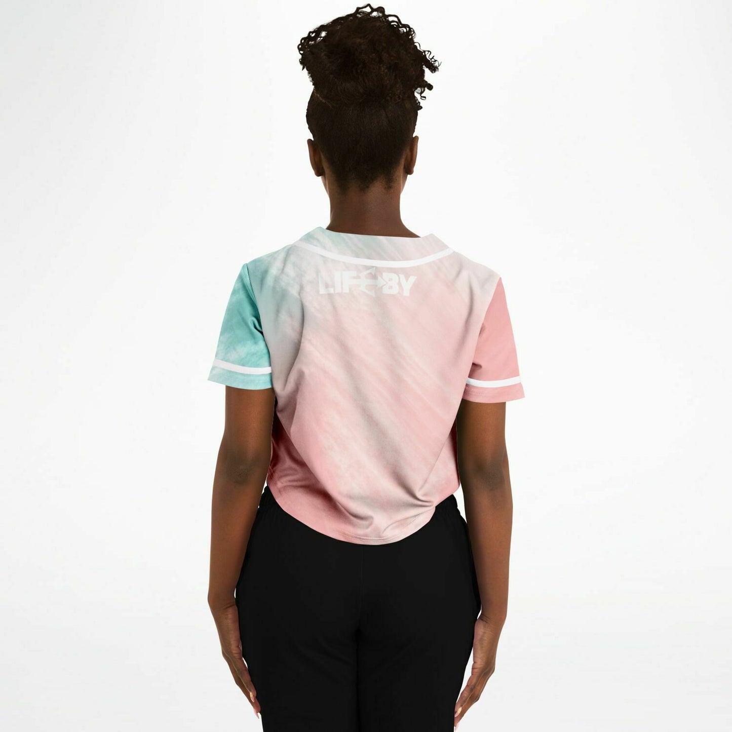 Women's LifeBy Cotton Candy Cropped Baseball Jersey - LifeBy Fitness