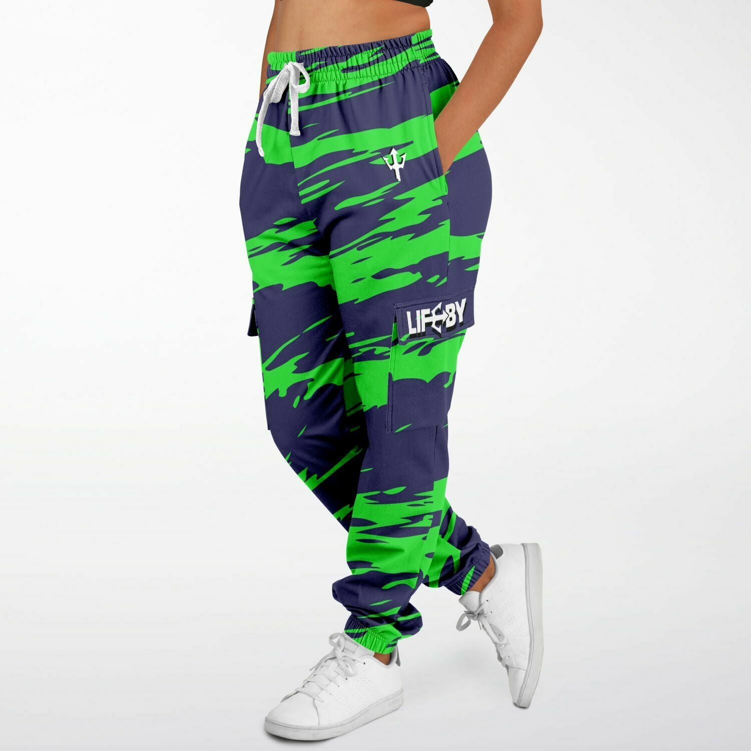 LifeBy Blue-Green Athletic Cargo Joggers - LifeBy Fitness