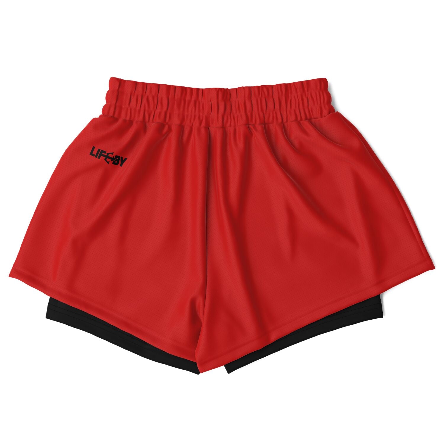 Women's LifeBy Red 2-in-1  Sports Shorts - LifeBy Fitness