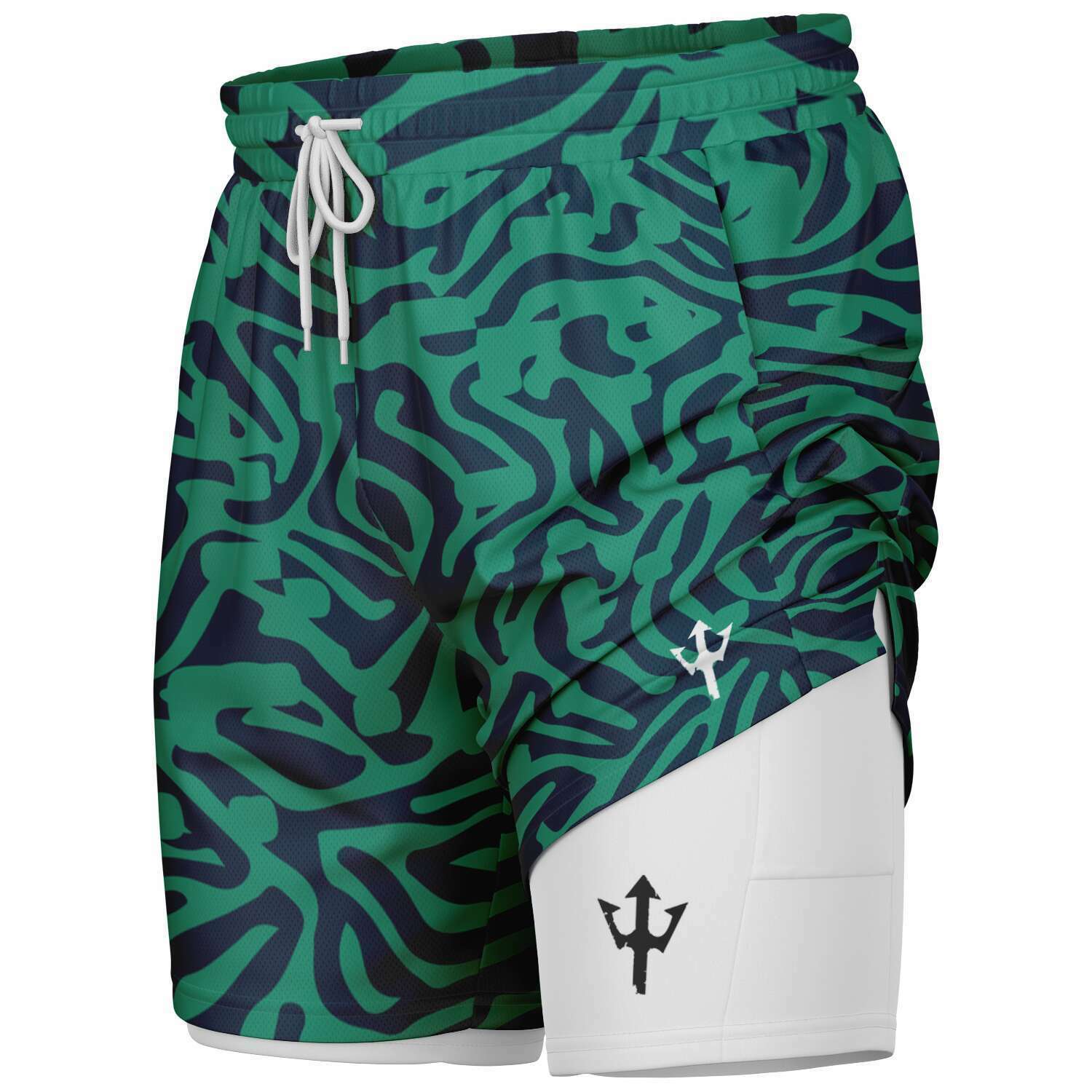 Men's LifeBy Green Pattern 2-in-1 Shorts - LifeBy Fitness