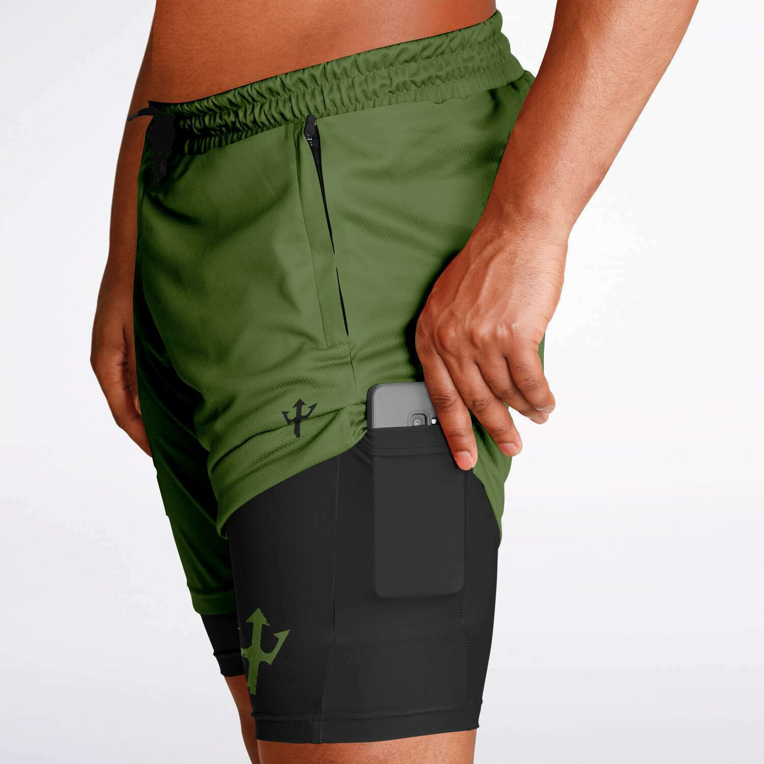 Men's LifeBy Military Green 2-in-1 Shorts - LifeBy Fitness