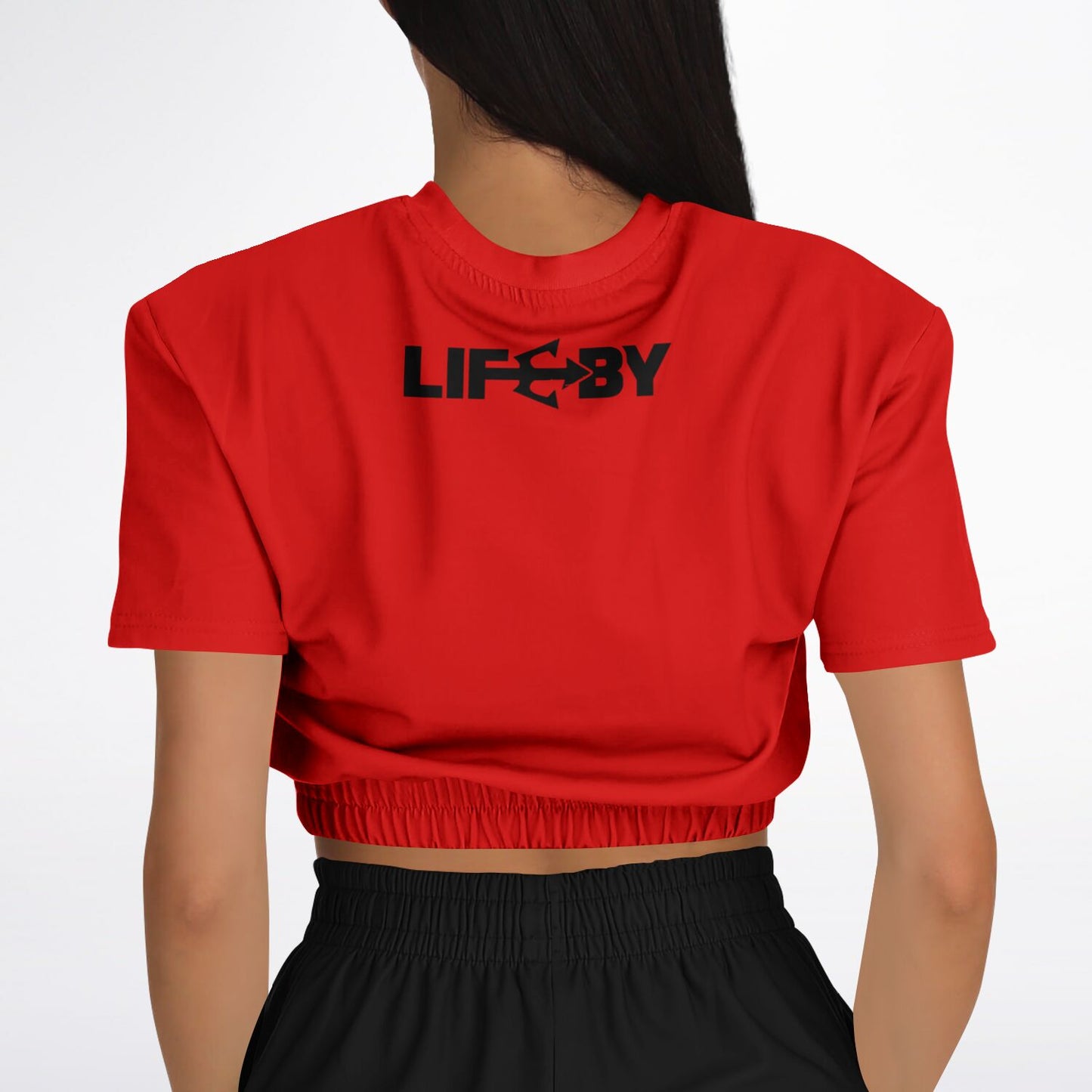 Women's LifeBy Red Athletic Cropped Sweatshirt - LifeBy Fitness