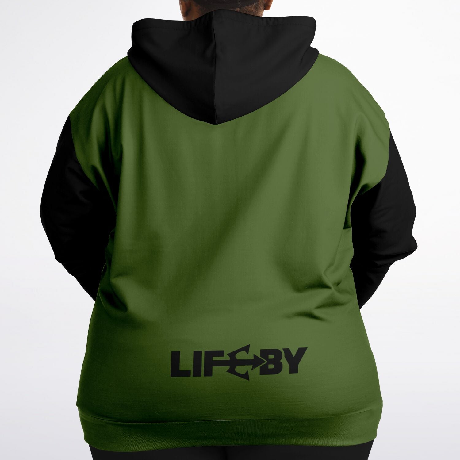 LifeBy Military Green Athletic Plus-size Ziphoodie - LifeBy Fitness