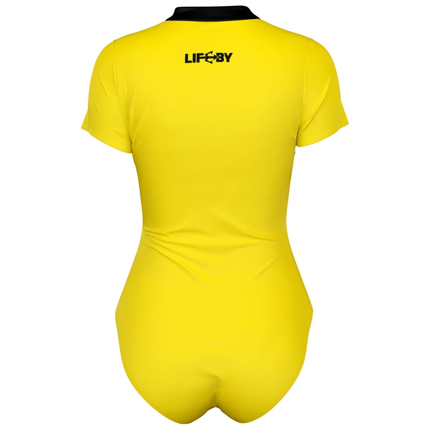 Women's LifeBy Yellow Short Sleeve Bodysuit - LifeBy Fitness