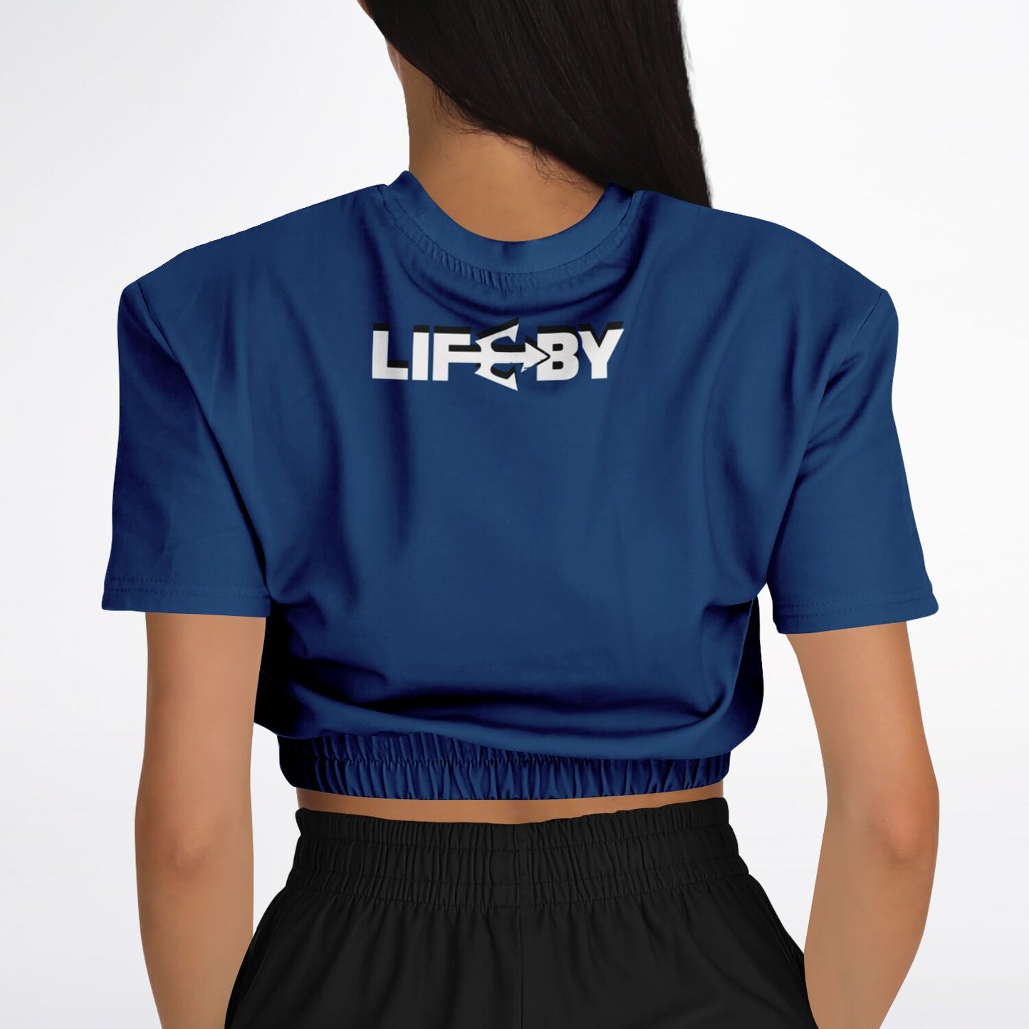 Women's LifeBy Navy Blue Athletic Cropped Sweatshirt - LifeBy Fitness