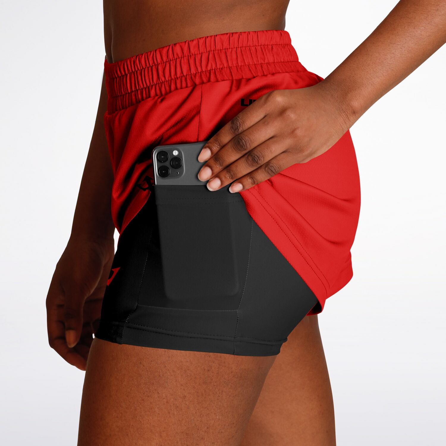 Women's LifeBy Red 2-in-1  Sports Shorts - LifeBy Fitness