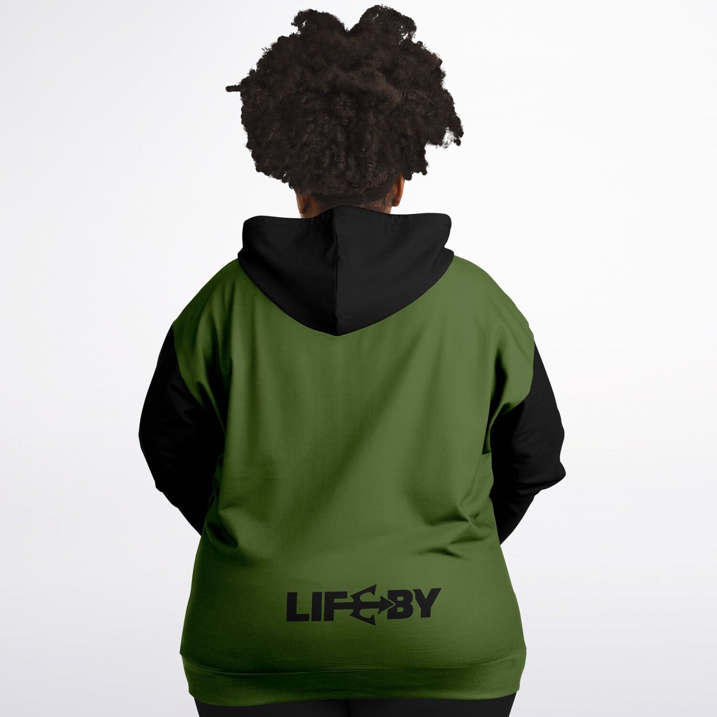 LifeBy Military Green Athletic Plus-size Ziphoodie - LifeBy Fitness