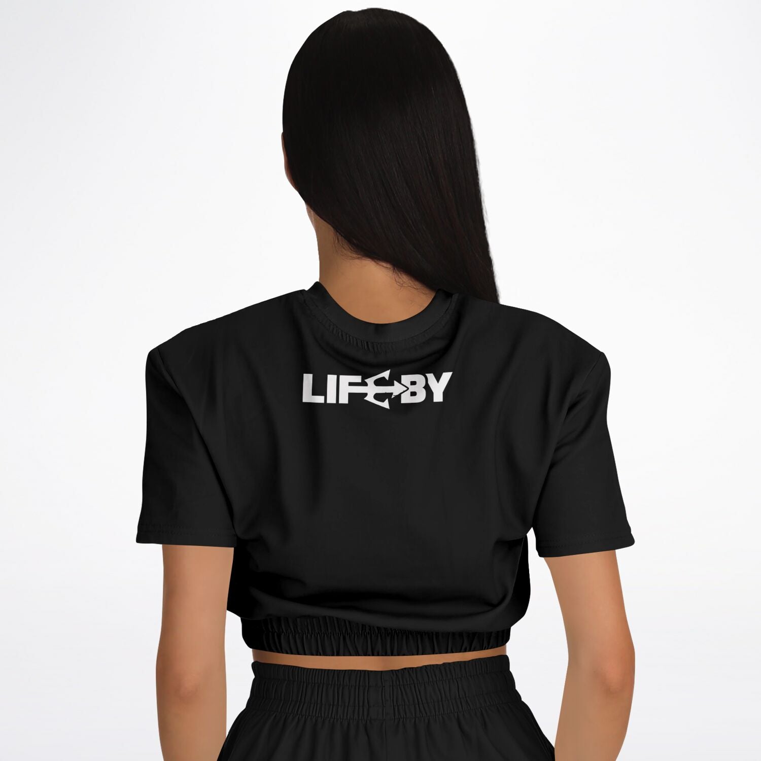 Women's LifeBy Black Athletic Cropped Sweatshirt - LifeBy Fitness