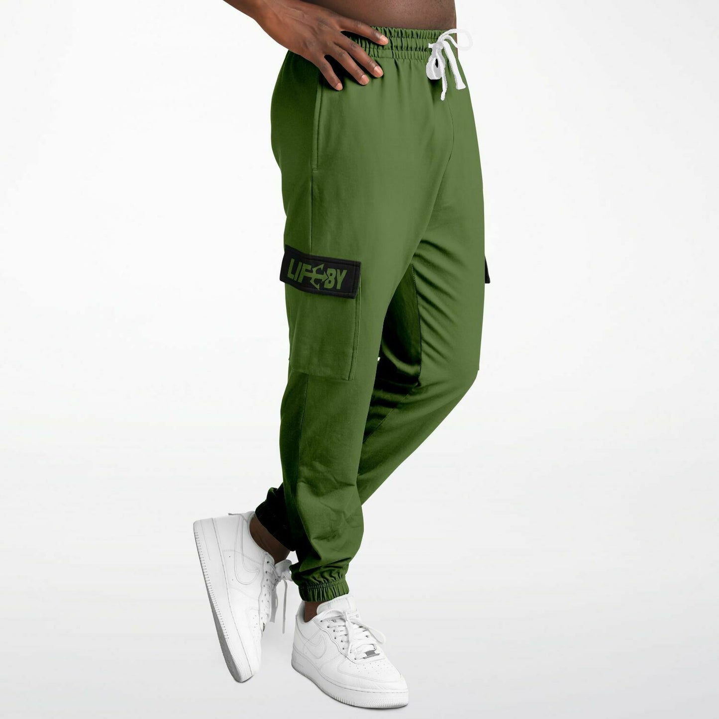 LifeBy Military Green Athletic Cargo Joggers - LifeBy Fitness