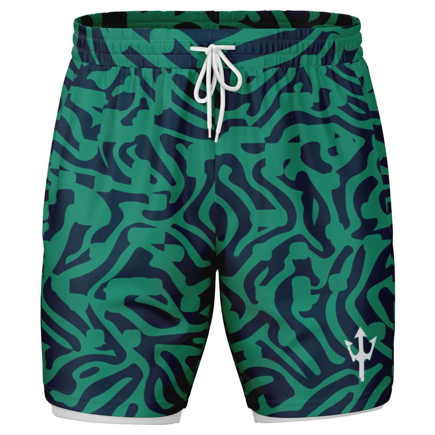 Men's LifeBy Green Pattern 2-in-1 Shorts - LifeBy Fitness