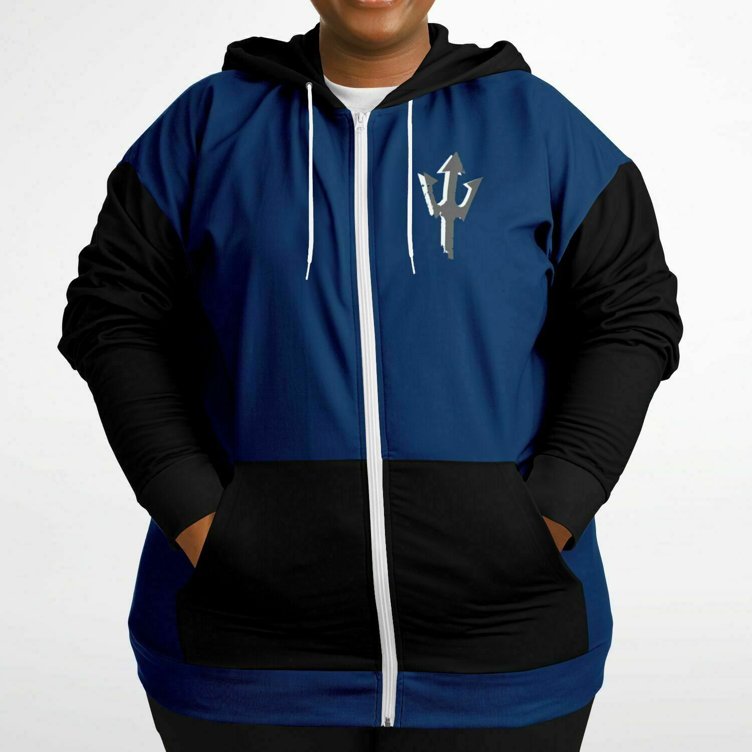 LifeBy Navy Blue Athletic Plus-size Ziphoodie - LifeBy Fitness