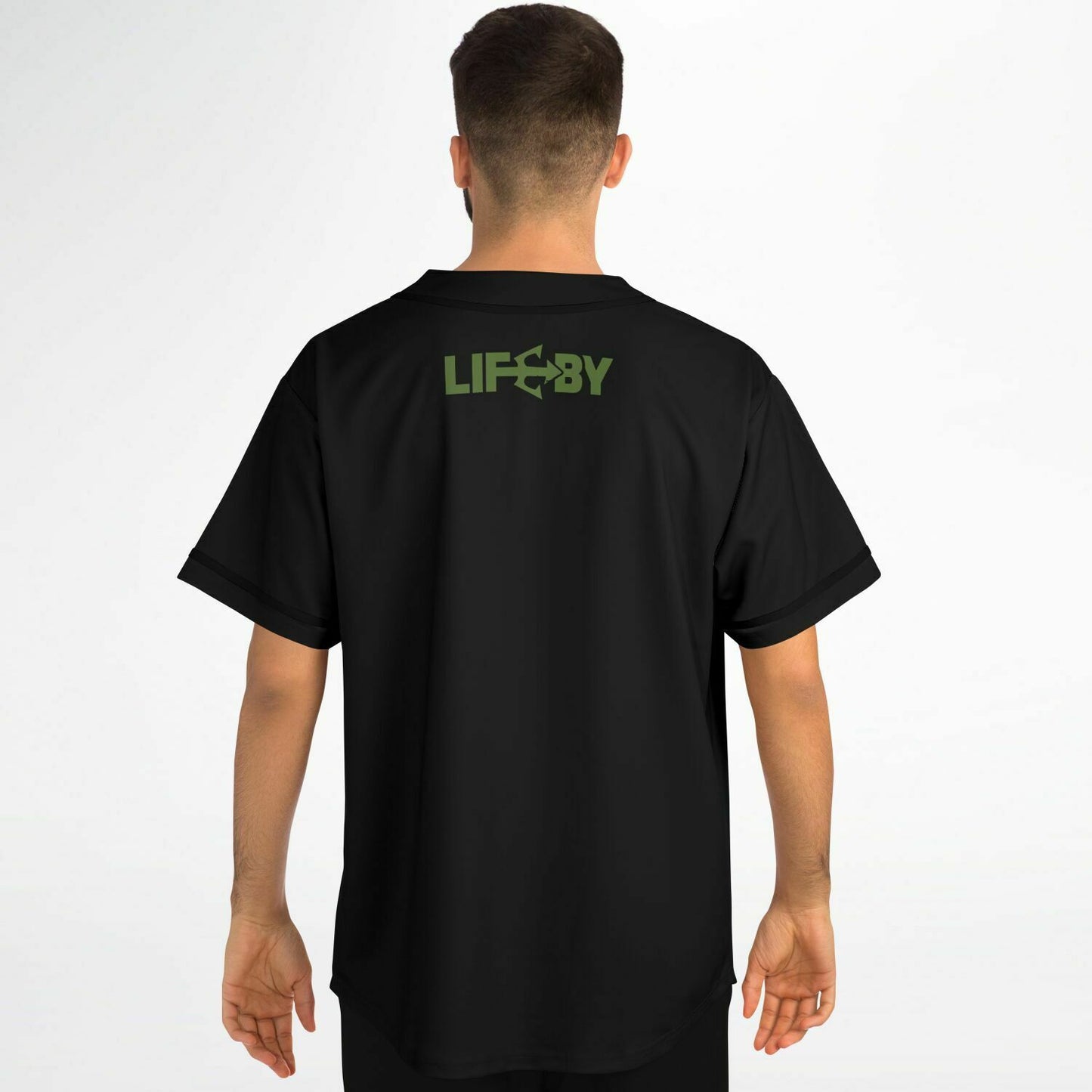 LifeBy Green On Black Baseball Jersey