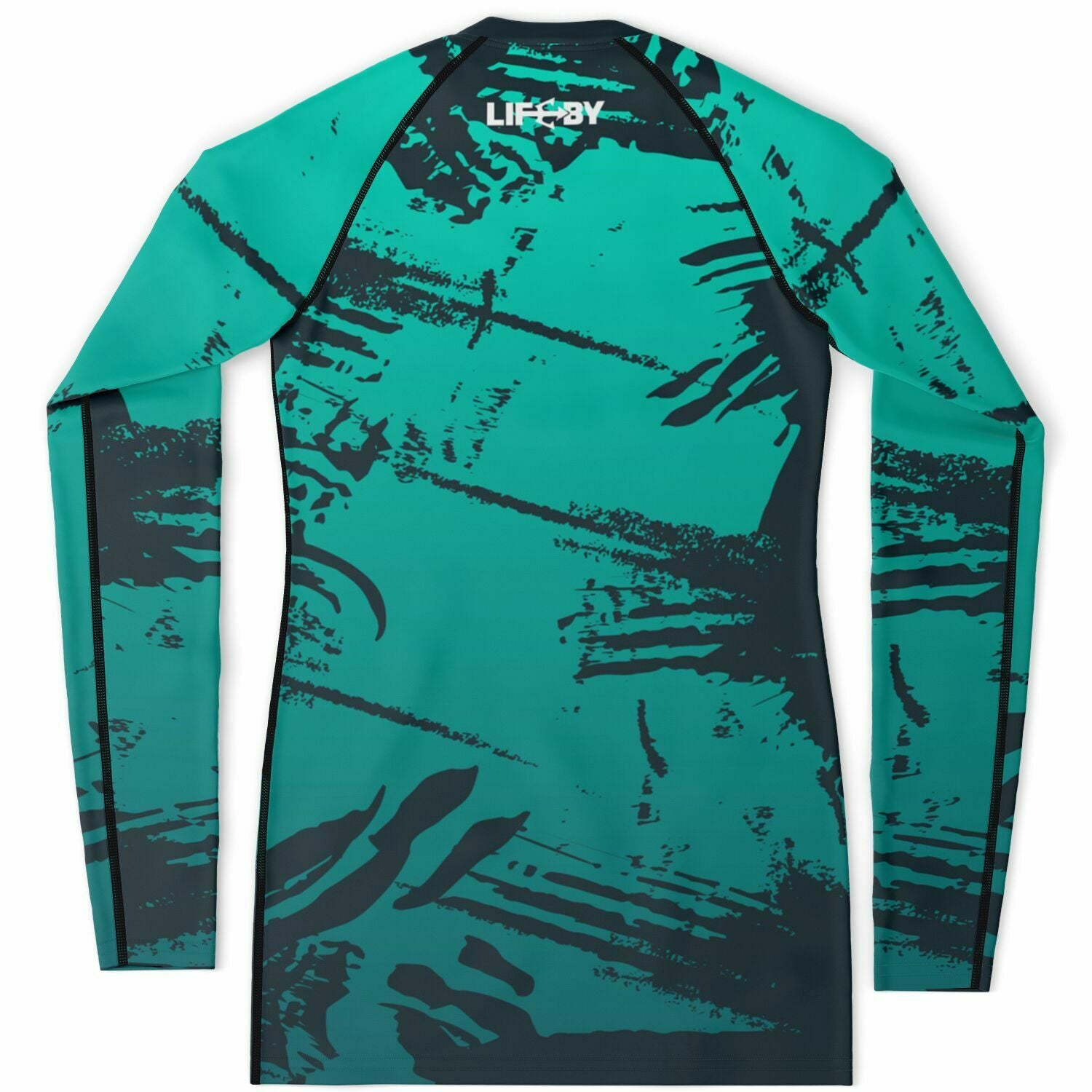 Women's LifeBy Blue Abstract Rashguard - LifeBy Fitness