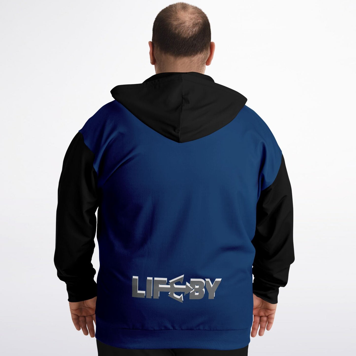 LifeBy Navy Blue Athletic Plus-size Ziphoodie - LifeBy Fitness