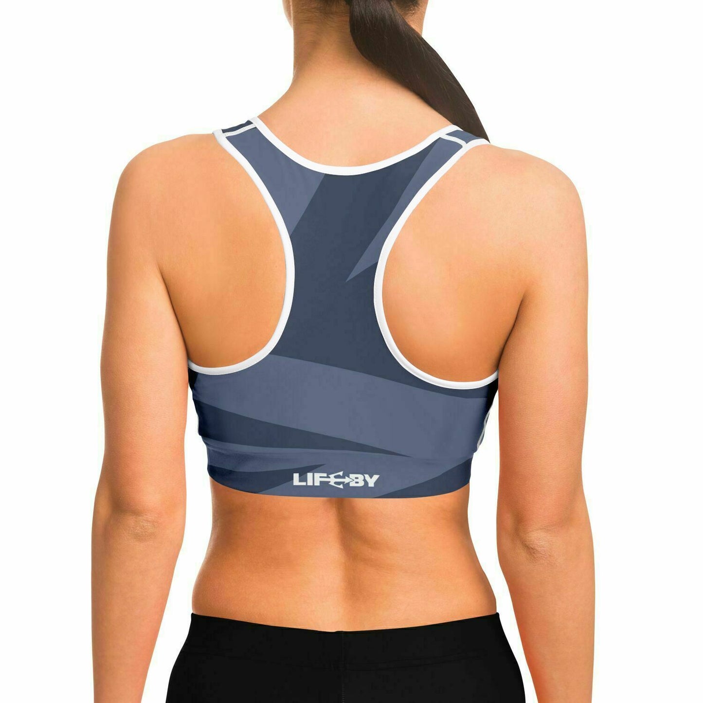 LifeBy Blue Abstract Sports Bra