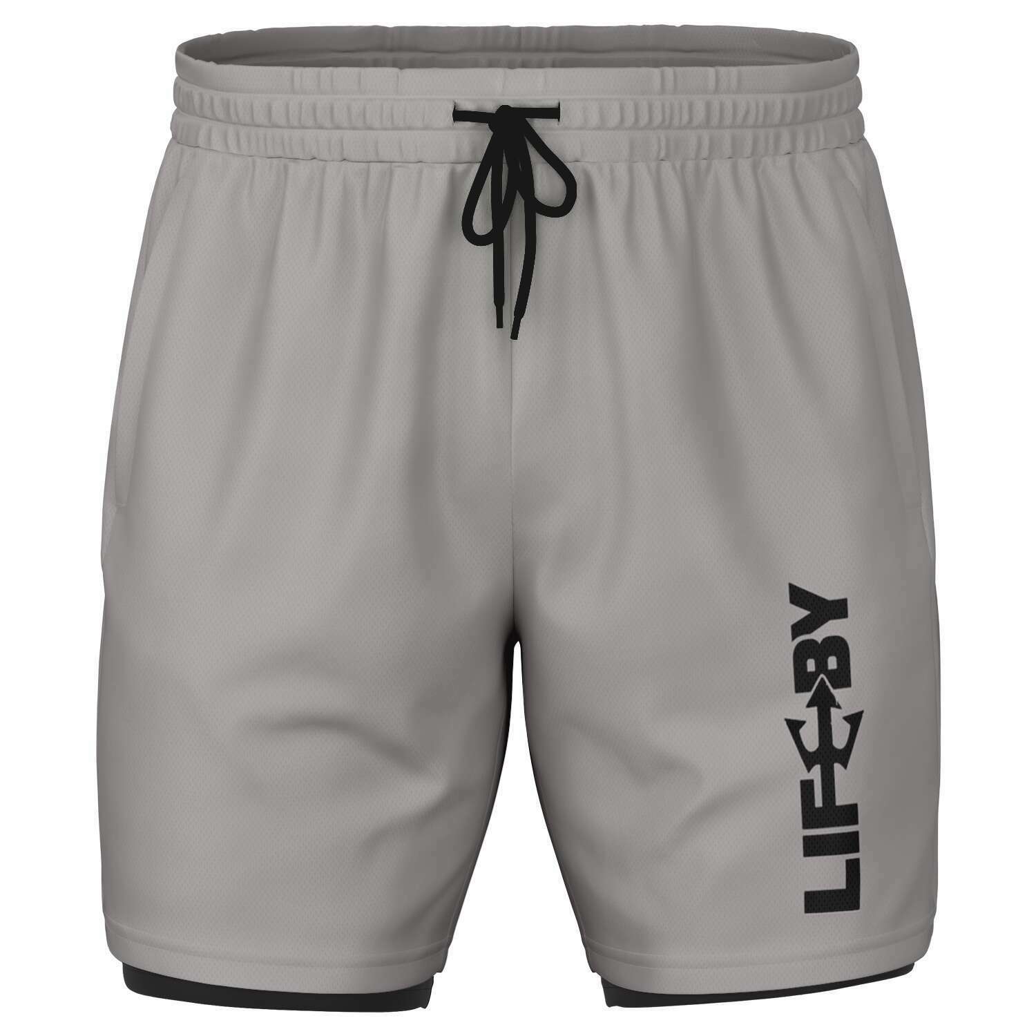 Men's LifeBy Light Grey 2-in-1 Shorts - LifeBy Fitness