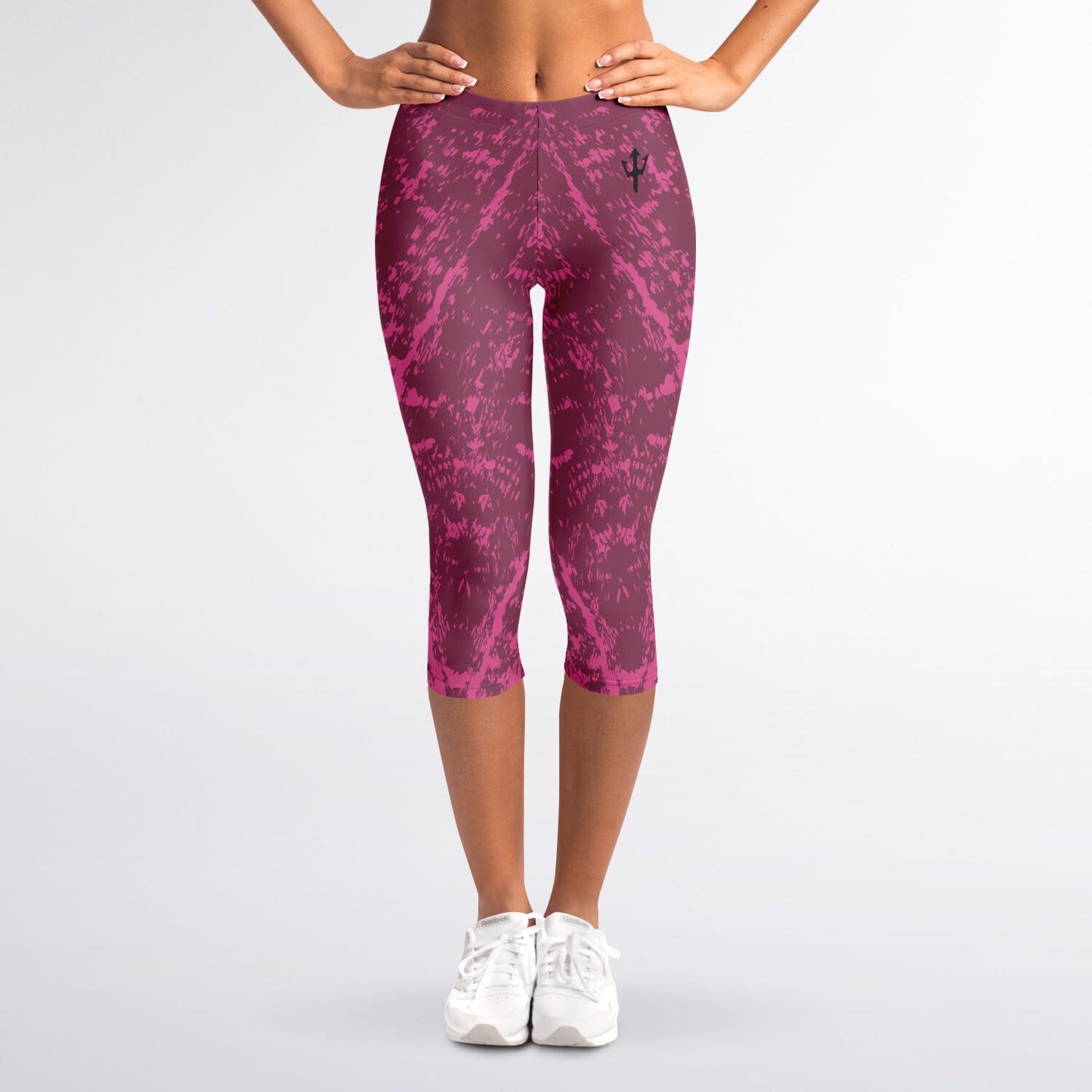 Women's LifeBy Pink Swirl Capri Leggings - LifeBy Fitness