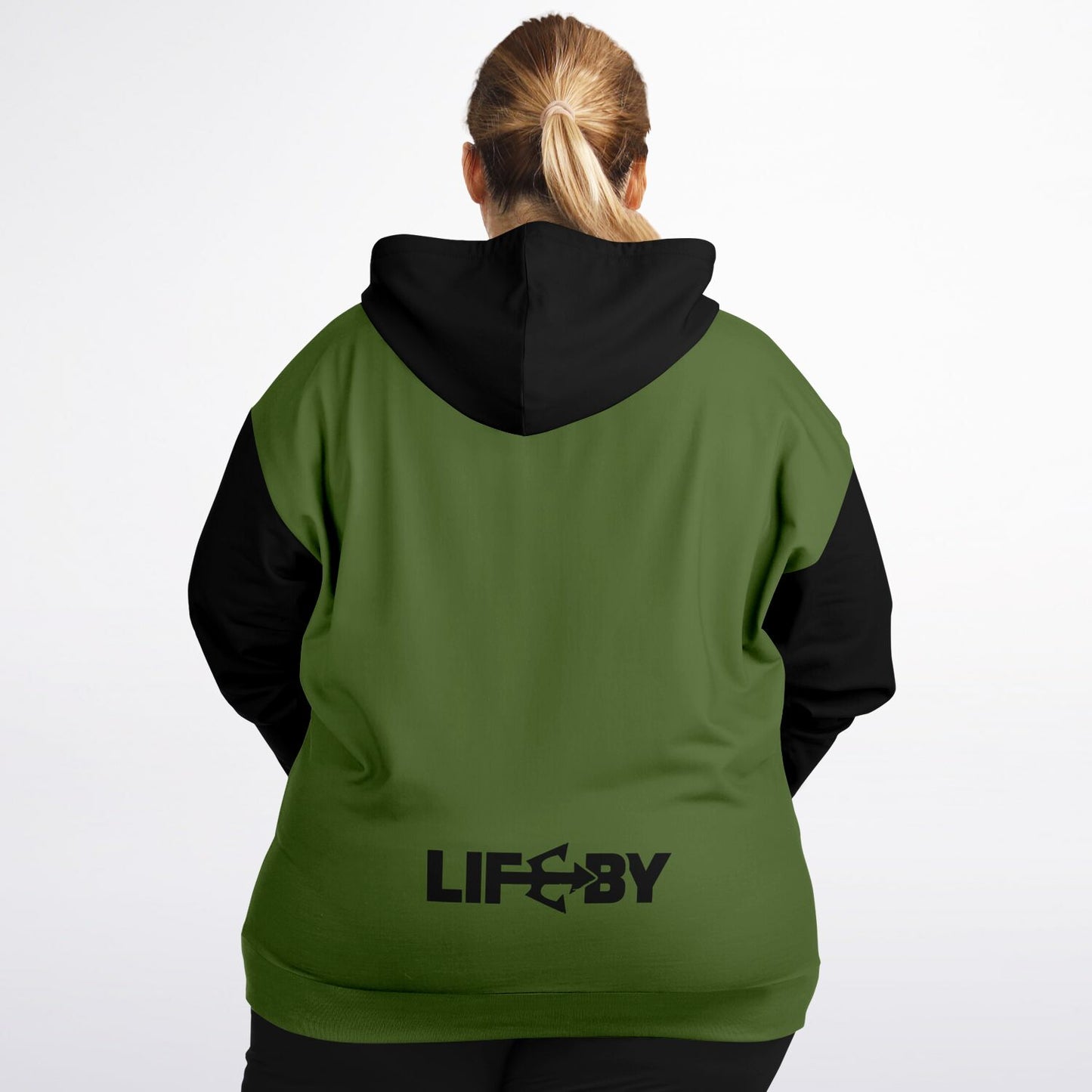 LifeBy Military Green Athletic Plus-size Ziphoodie - LifeBy Fitness