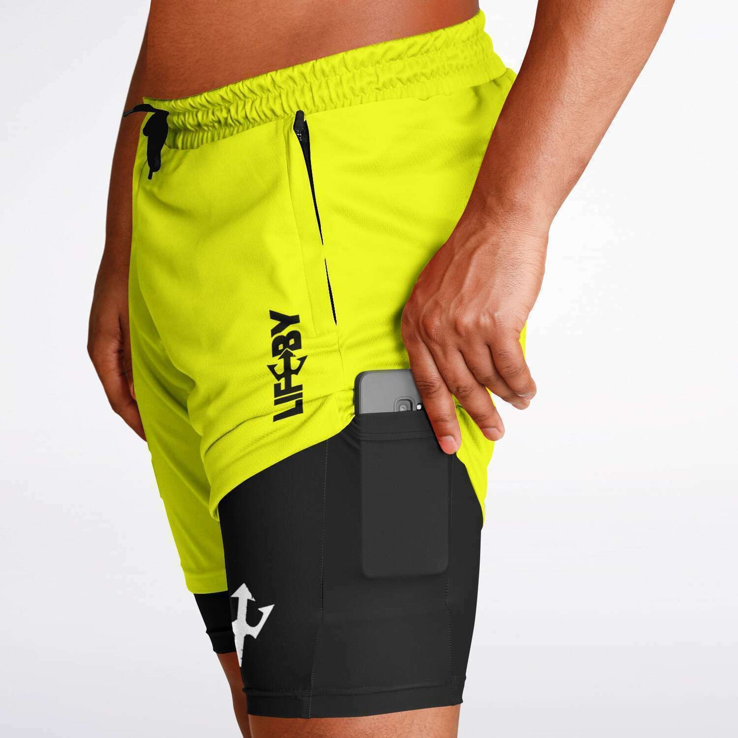 Men's LifeBy Yellow 2-in-1 Shorts - LifeBy Fitness