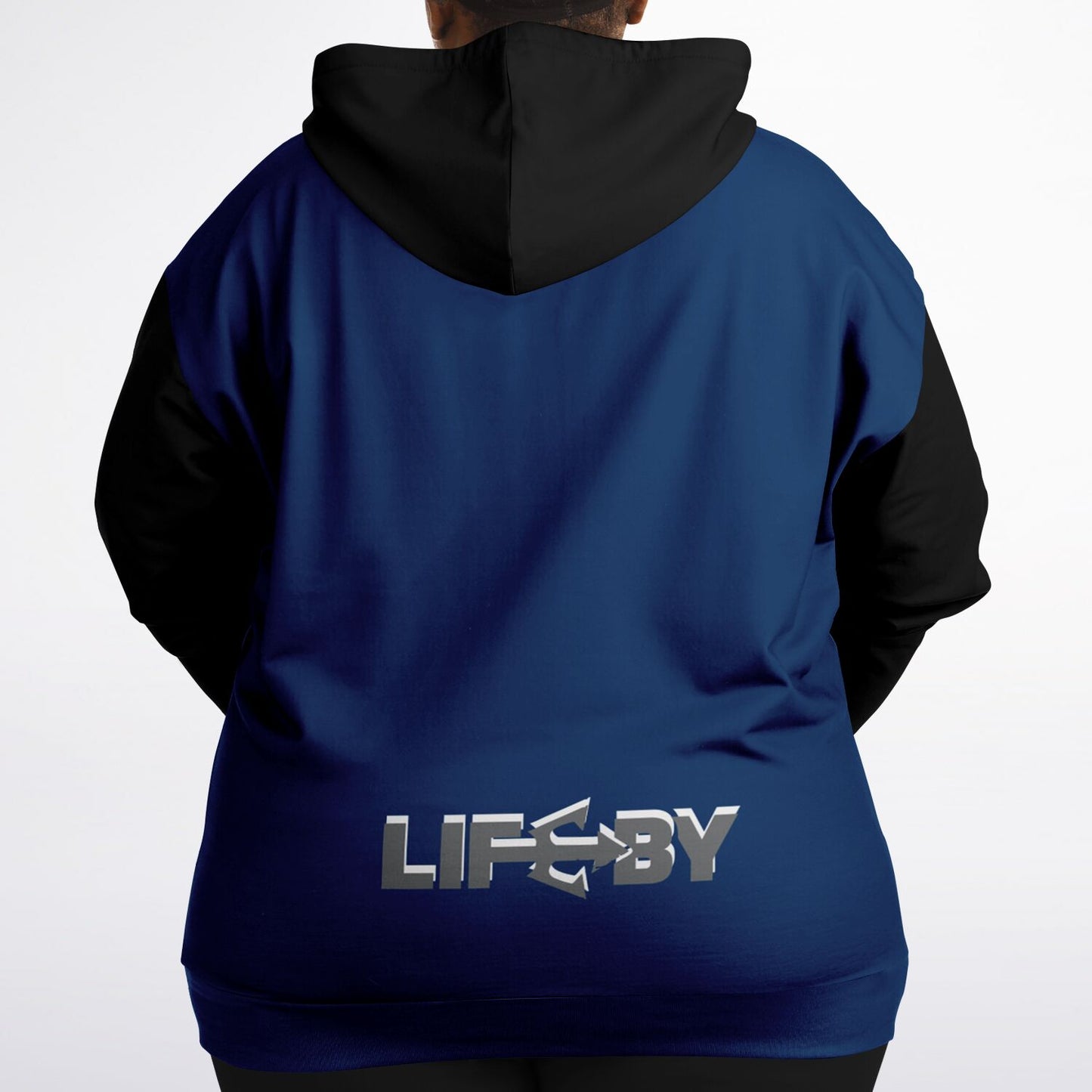 LifeBy Navy Blue Athletic Plus-size Ziphoodie - LifeBy Fitness