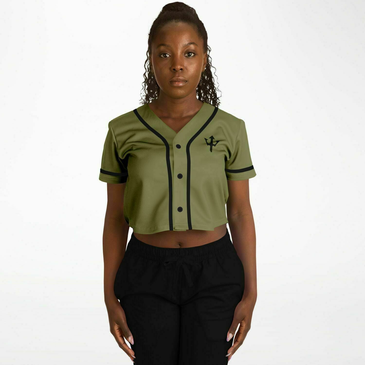 Women's LifeBy Khaki Cropped Baseball Jersey - LifeBy Fitness