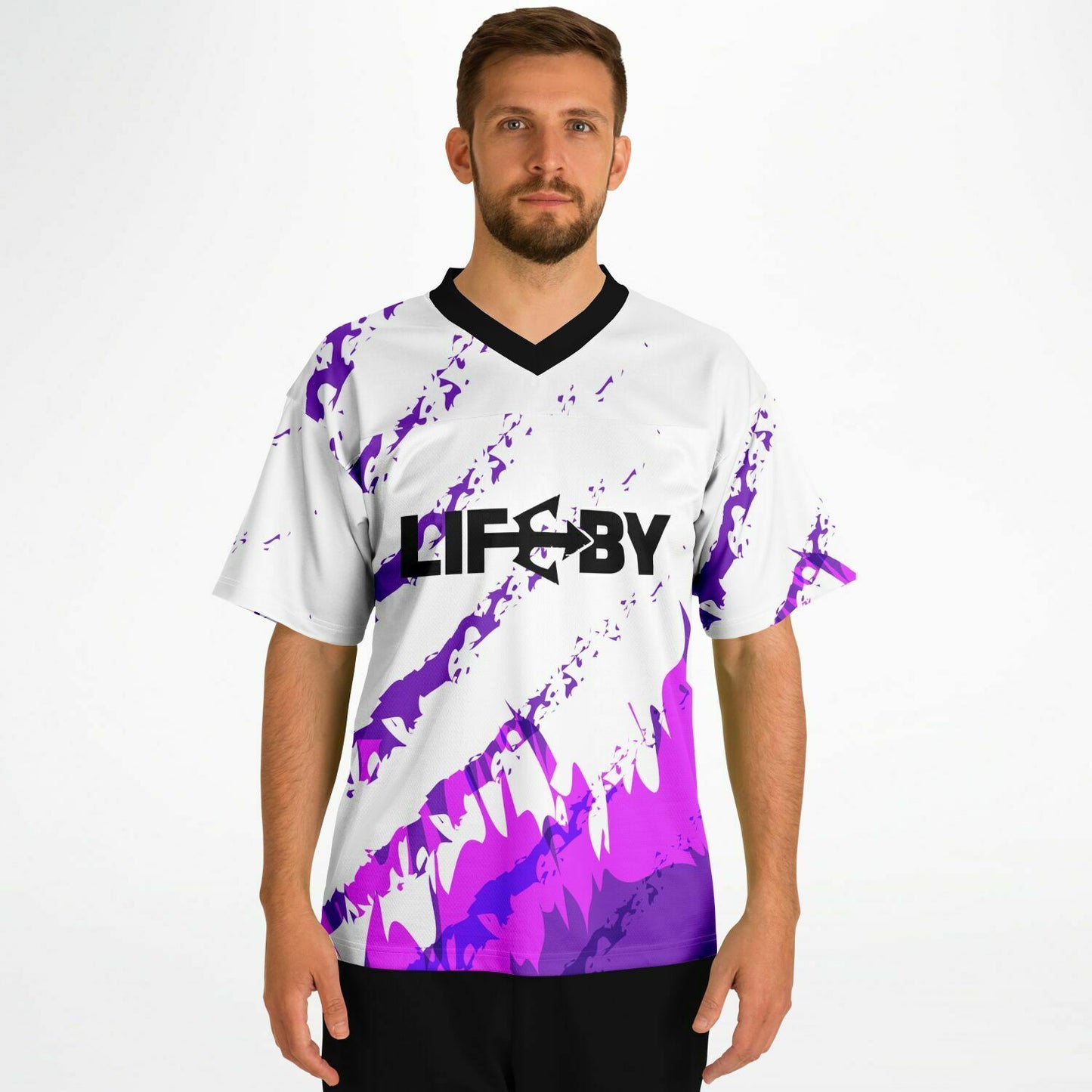 LifeBy Purple-White Sports Jersey - LifeBy Fitness