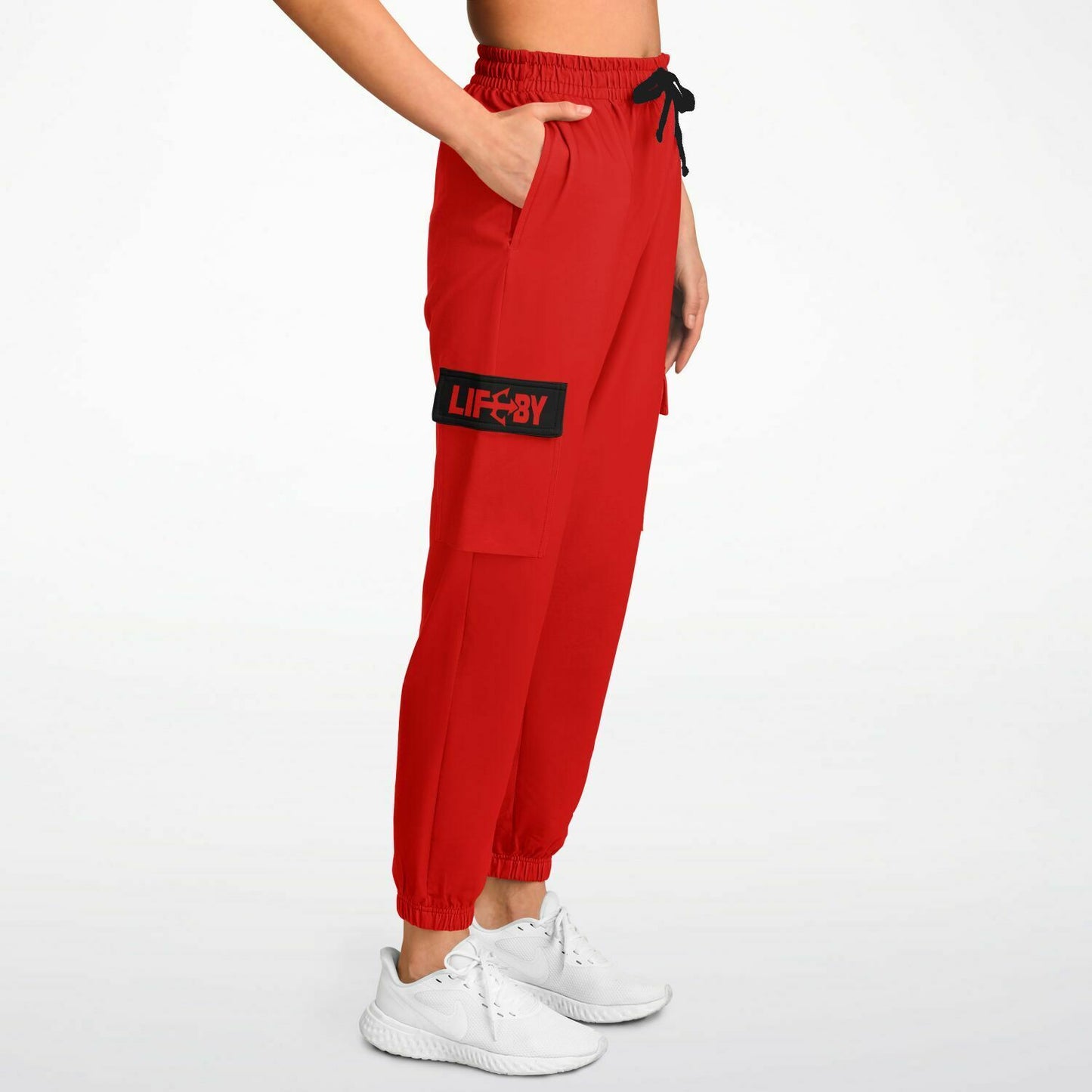 LifeBy Red Athletic Cargo Joggers - LifeBy Fitness