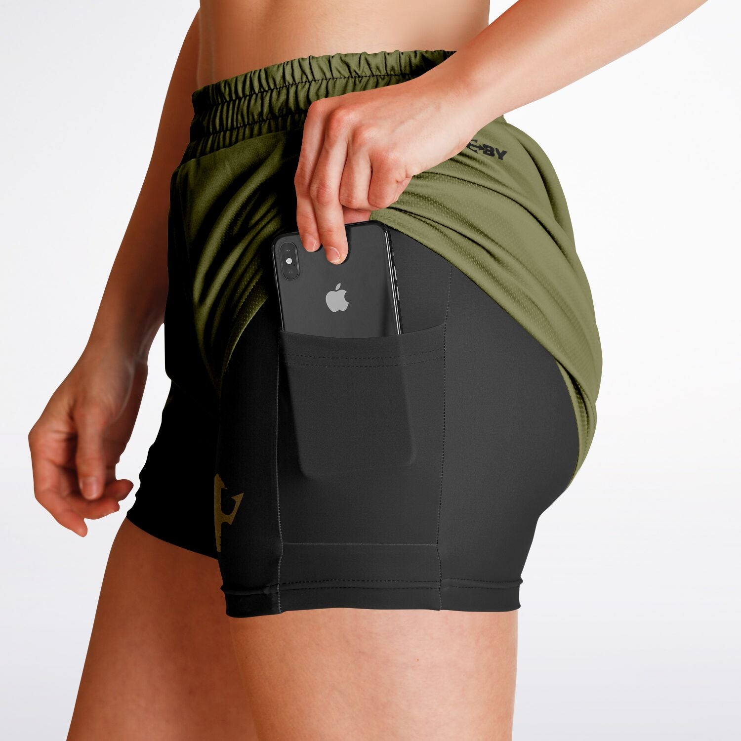 Women's LifeBy Khaki 2-in-1  Sports Shorts - LifeBy Fitness