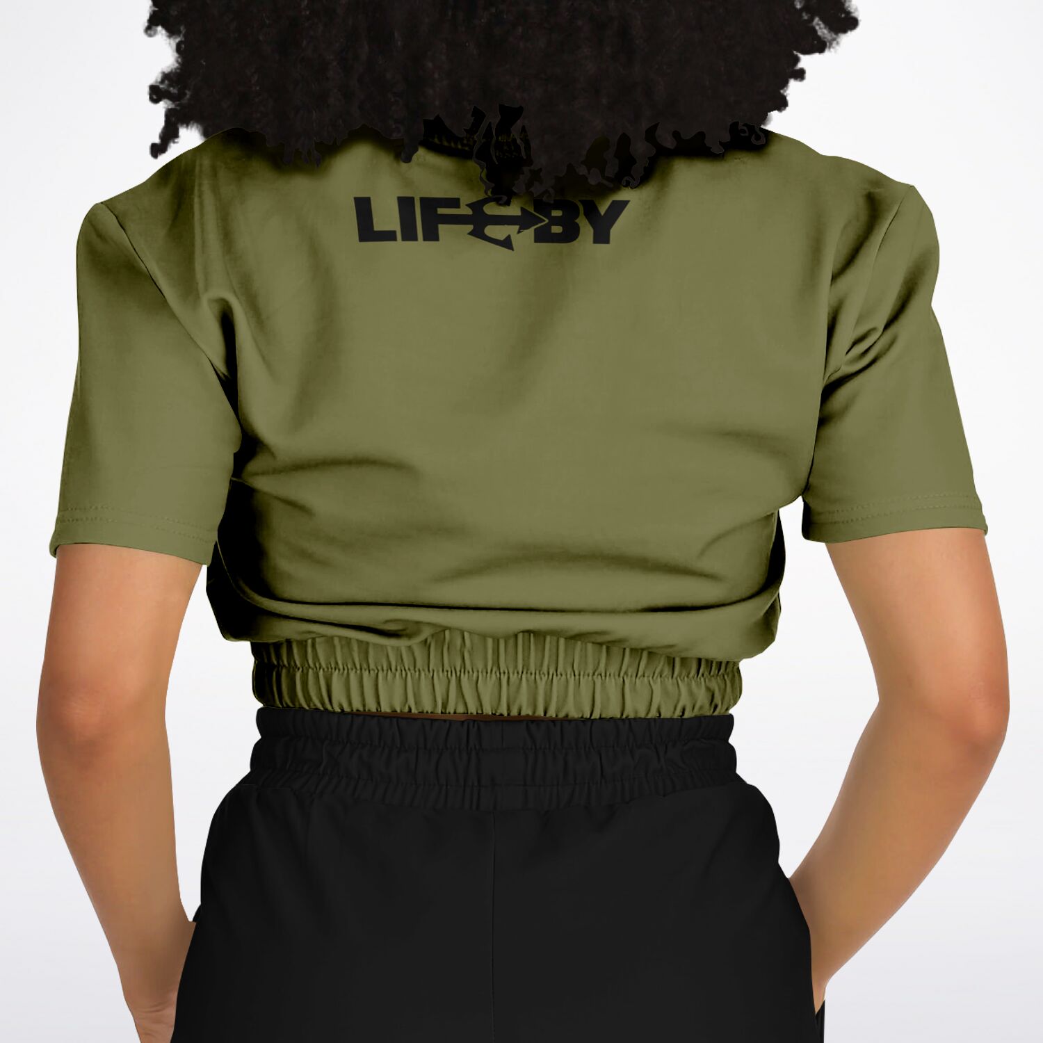 Women's LifeBy Khaki Athletic Cropped Sweatshirt - LifeBy Fitness