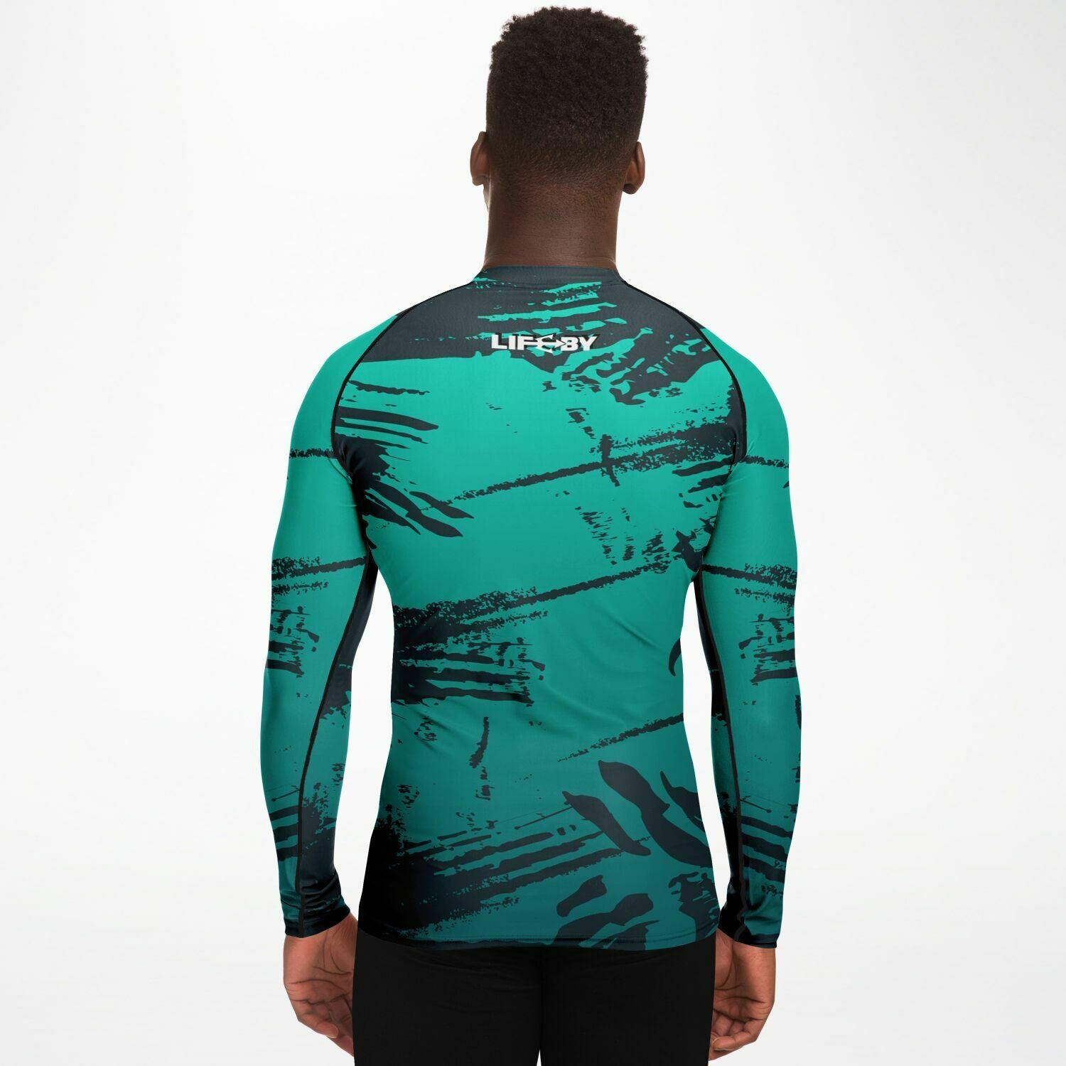 Men's LifeBy Blue Abstract Rashguard - LifeBy Fitness