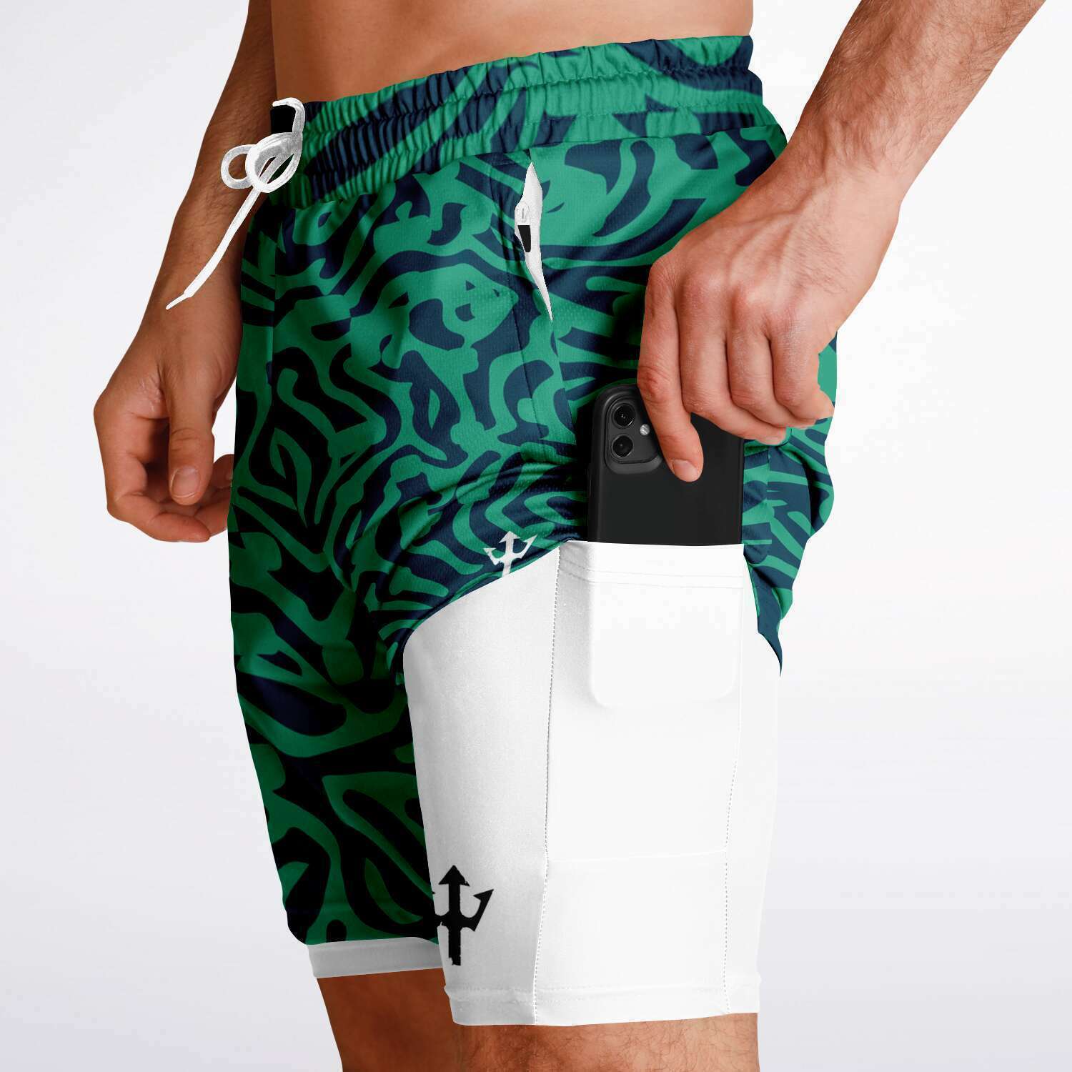 Men's LifeBy Green Pattern 2-in-1 Shorts - LifeBy Fitness