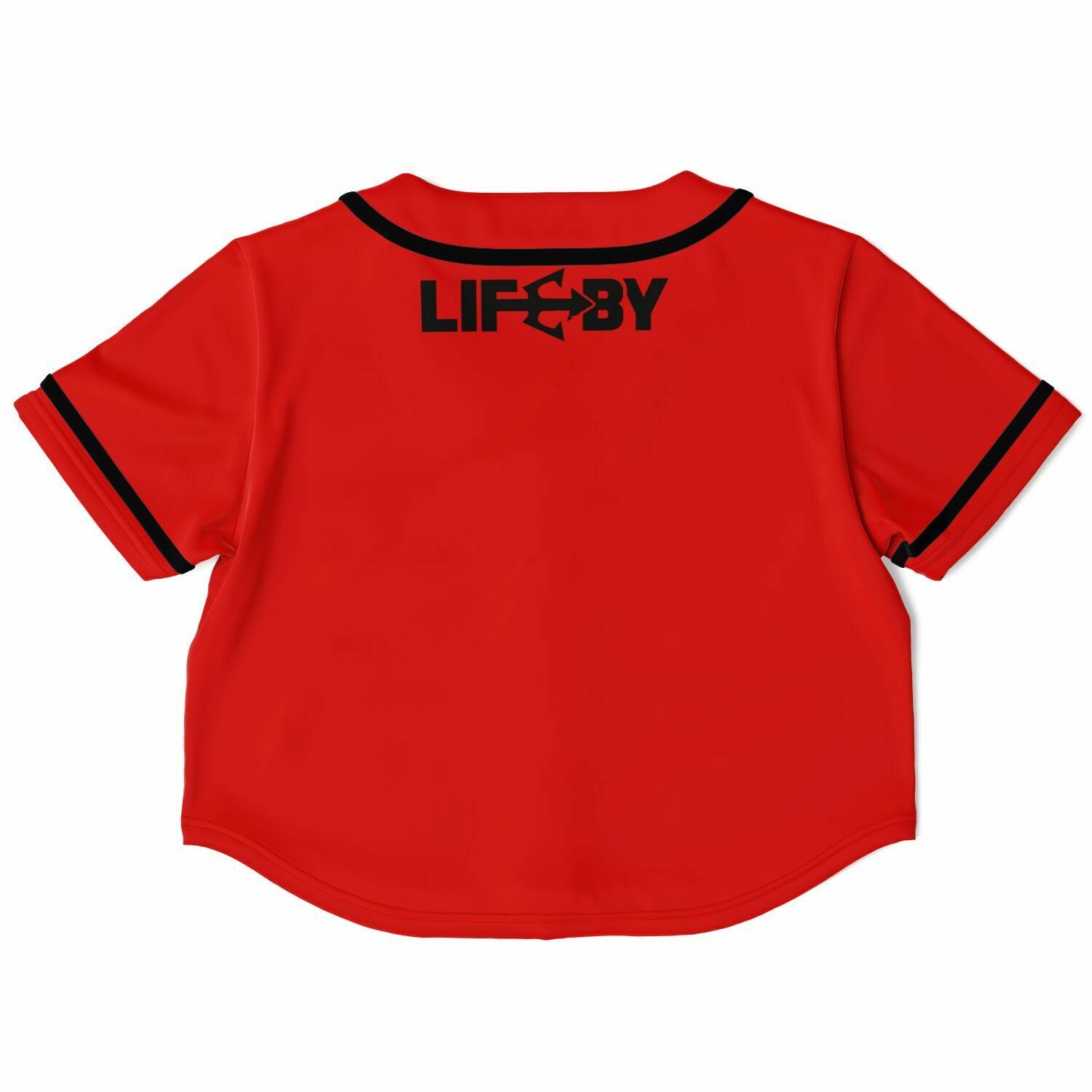 Women's LifeBy Red Cropped Baseball Jersey - LifeBy Fitness