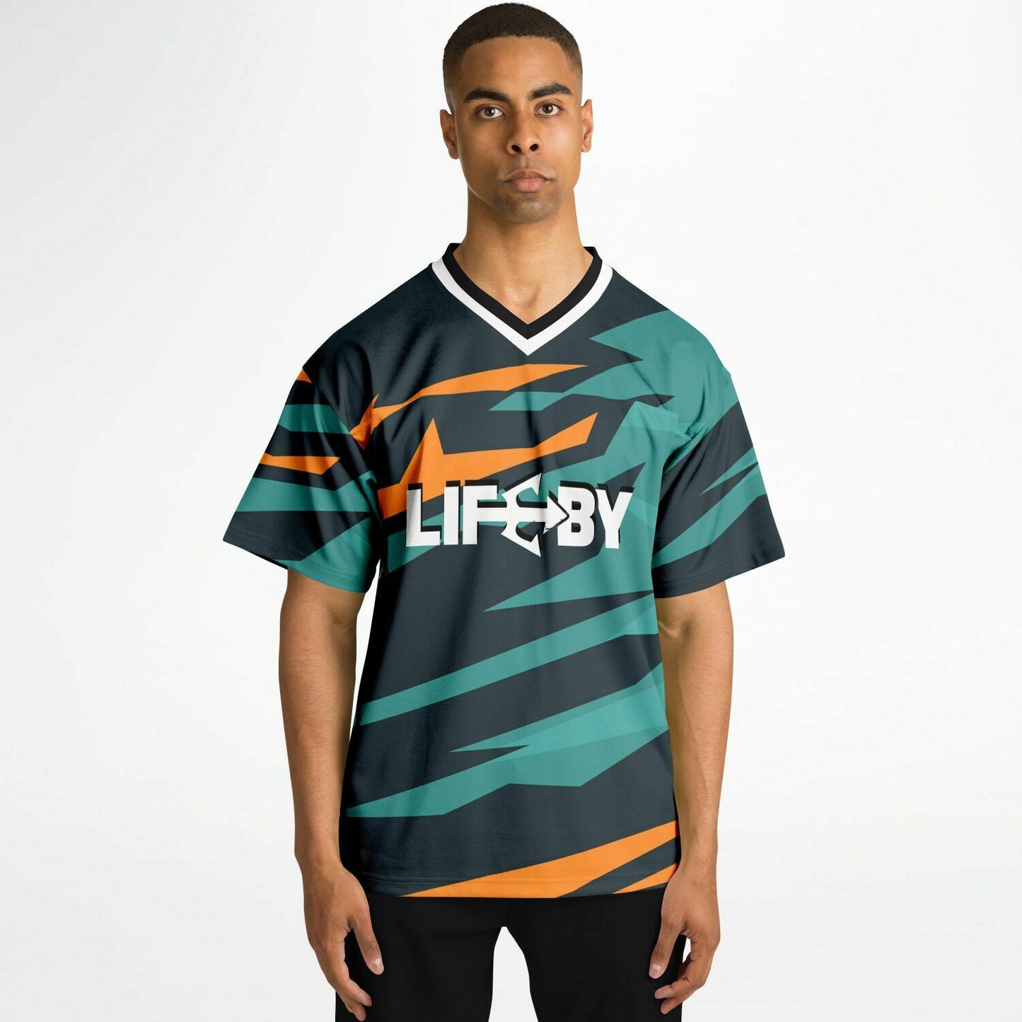 LifeBy Orange-Blue Sports Jersey - LifeBy Fitness