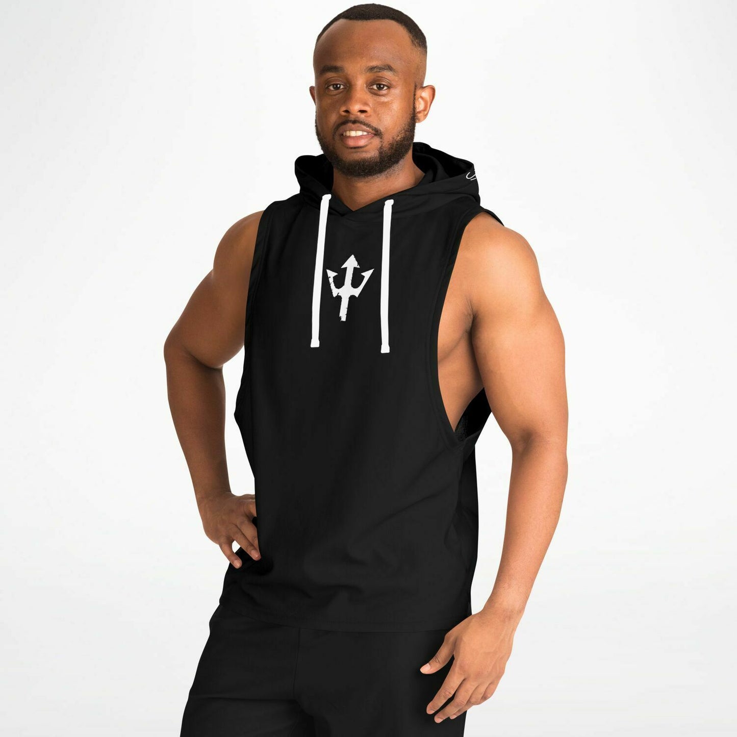 Black Sleeveless Hoodie