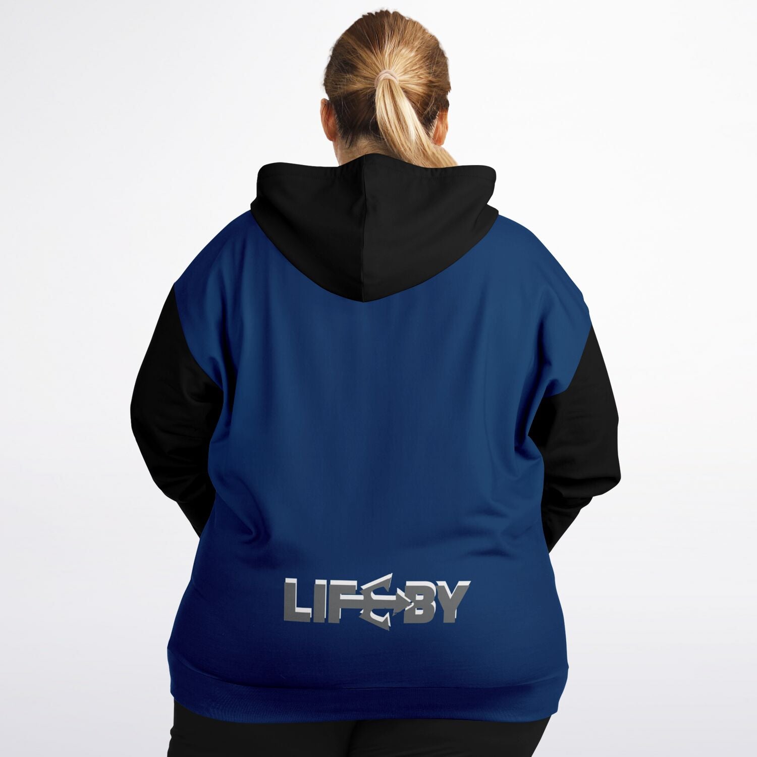 LifeBy Navy Blue Athletic Plus-size Ziphoodie - LifeBy Fitness