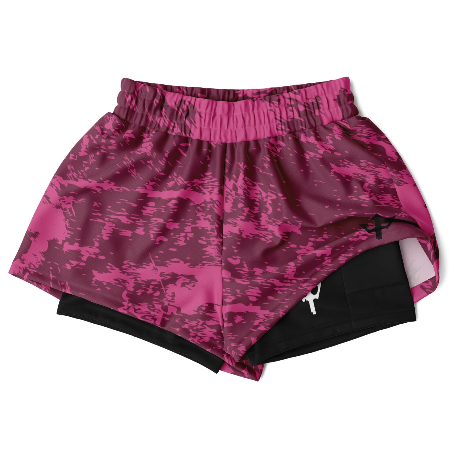 Women's LifeBy Pink Swirl 2-in-1  Sports Shorts - LifeBy Fitness