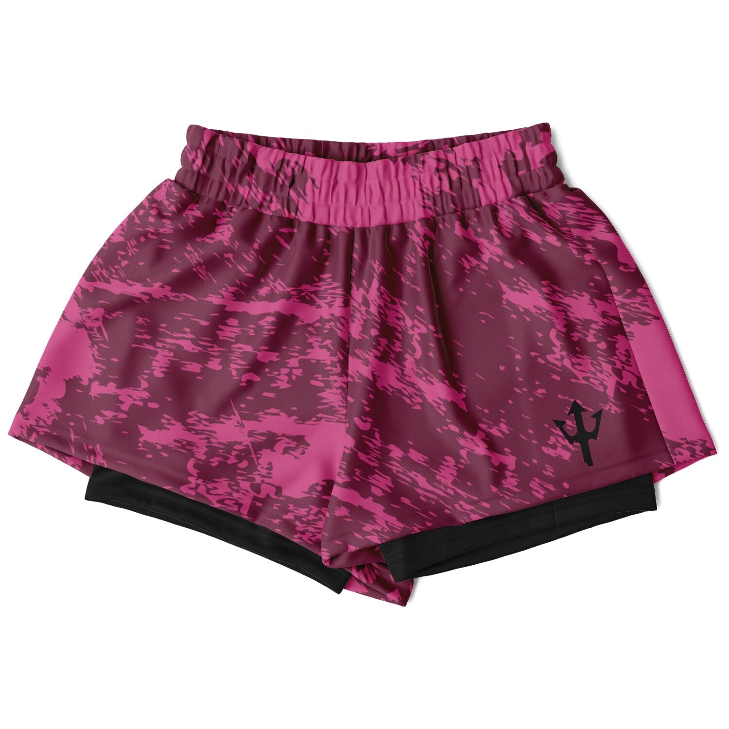 Women's LifeBy Pink Swirl 2-in-1  Sports Shorts - LifeBy Fitness